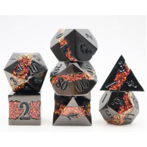 Mica Series 7 piece Metal Dice Set